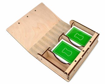 Commander Deck Box voor MTG, houten kaartenhouder voor meer dan 100 kaarten met sleeves, magnetische TCG-opbergdoos, deckcase voor Magic Commander & LCG