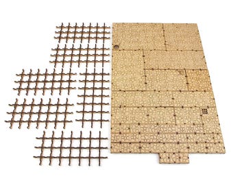 Vloerset DnD-terrein, modulaire kerkertegels op schaal 28 mm, fantasy RPG-gevechtskaart, tafelbladterrein voor Dungeons & Dragons, Pathfinder