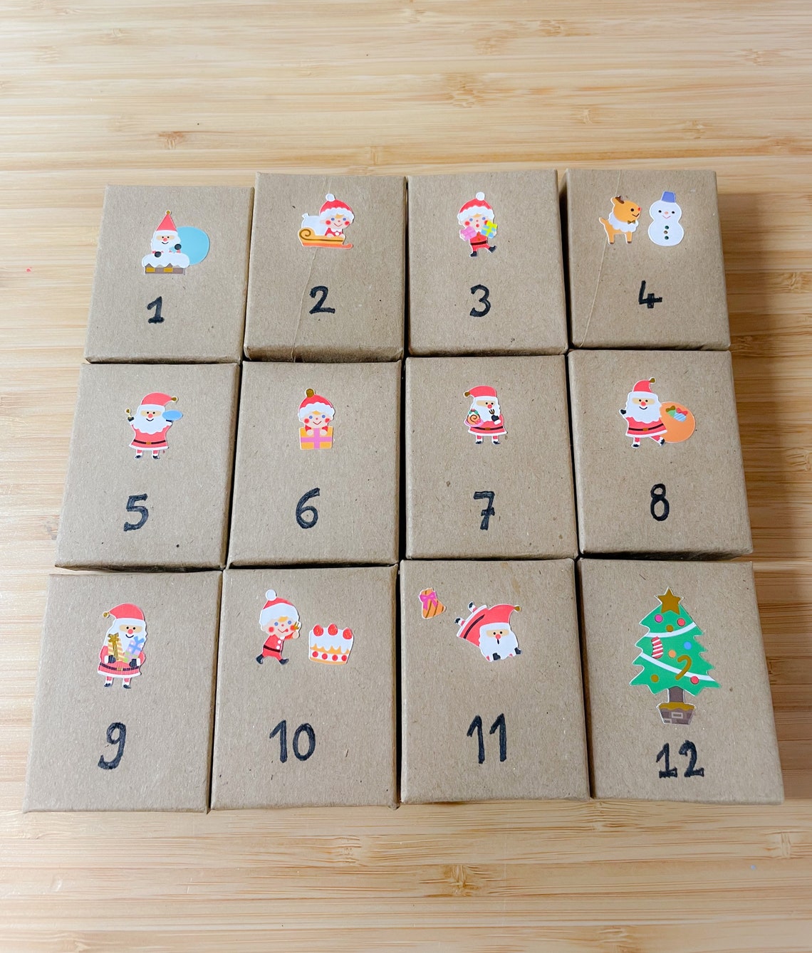 Personalised Advent Calendar 12 Days of Chrismas Calendar Etsy