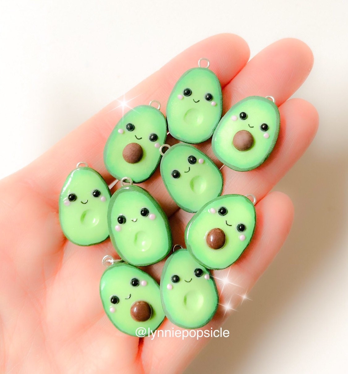 Kawaii Avocado Charms Avocado Gift Ideas Bffs Avocado Etsy UK
