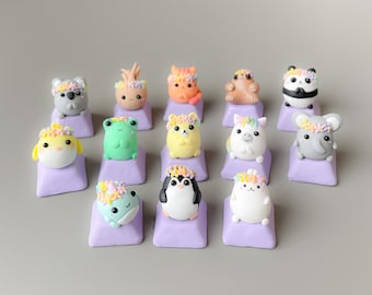 Custom keycaps for mechanical keyboards, polymer clay keycaps, cute keycaps, cute gifts,