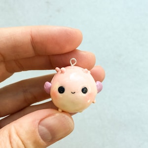 Kawaii puffer fish charm, pufferfish charm, polymer clay charms, Polymer Clay Charm, kawaii charm, pufferfish Keychain, cute fish image 4