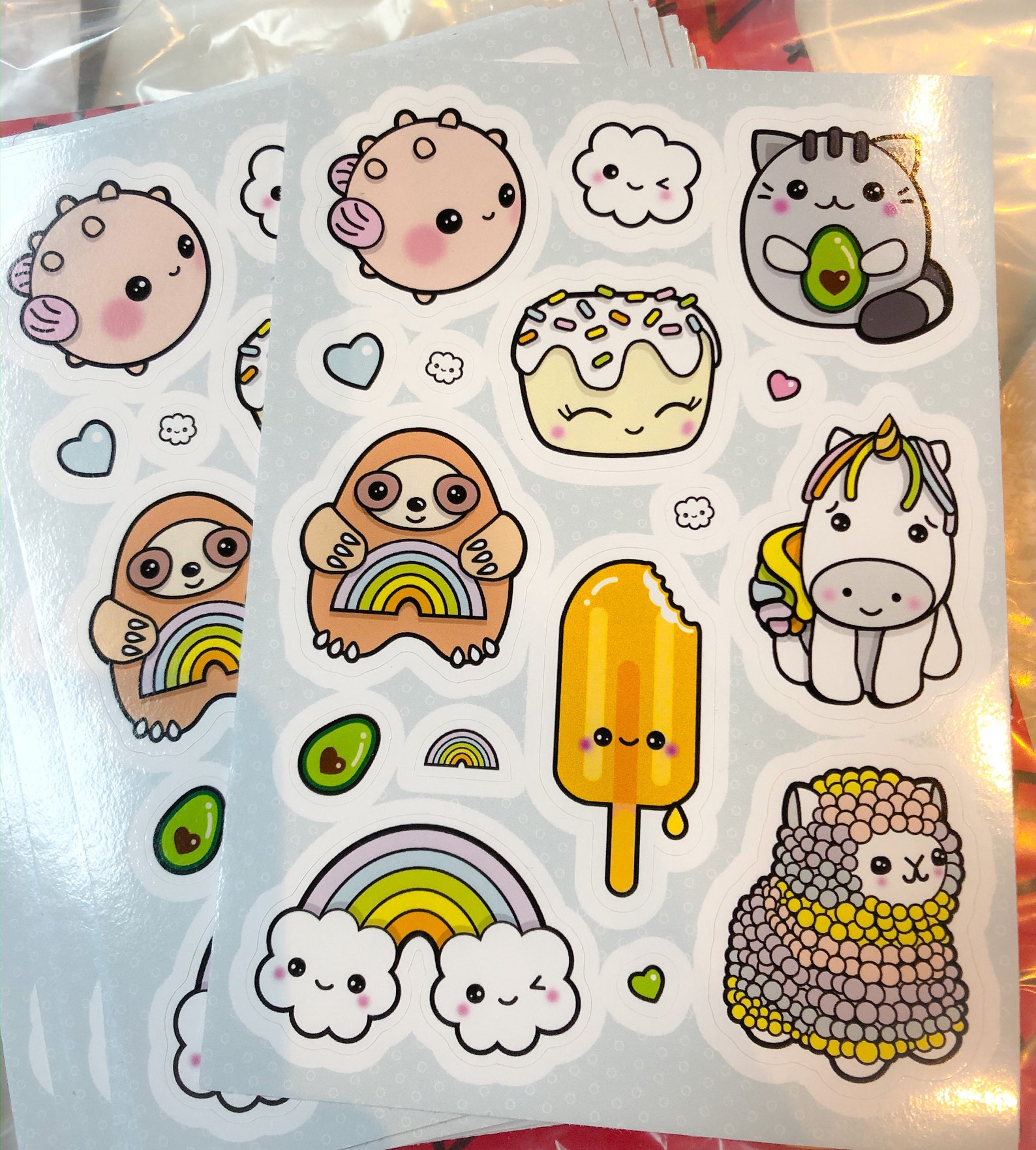 Kawaii Stickers A6 Vinyl Sticker Sheets Cute Stickers Etsy Ireland