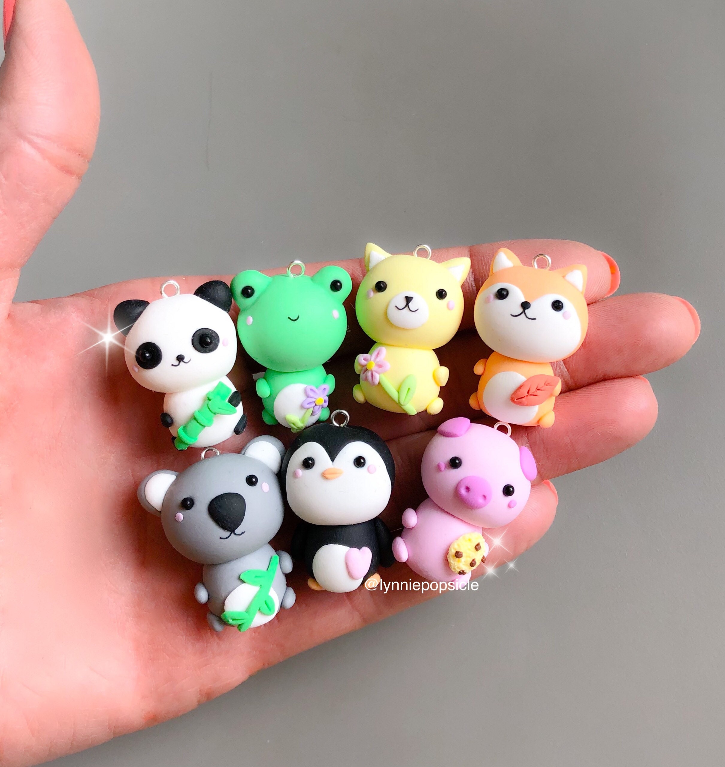 Kawaii Animal Charms, Animal Charms, Cute Animal Charm, Polymer