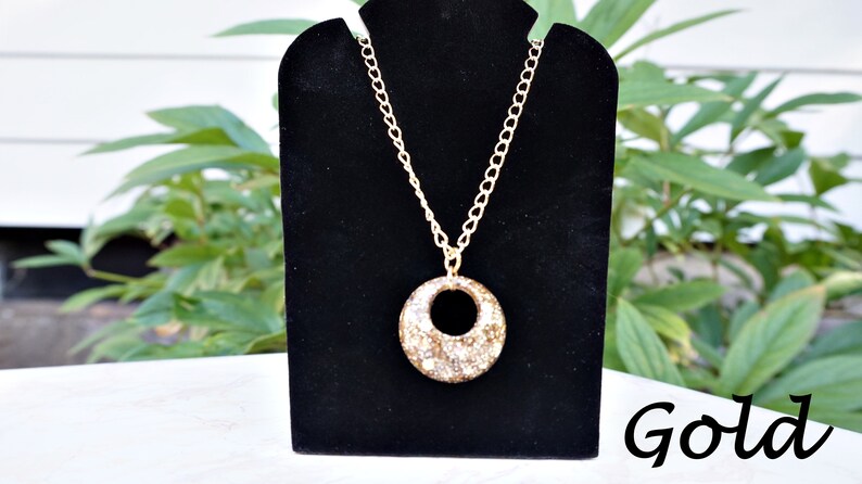 Resin Pendant Necklace Premium Glitter