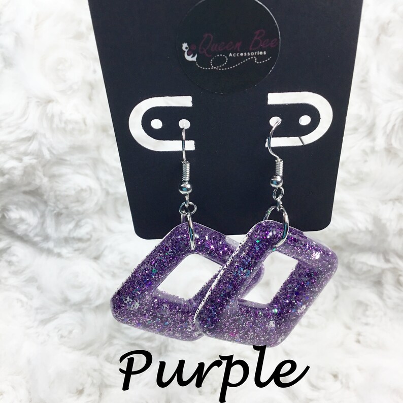 Resin Glitter Earrings