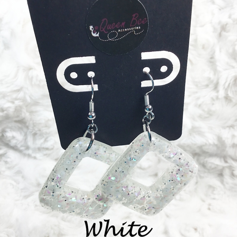 Resin Glitter Earrings