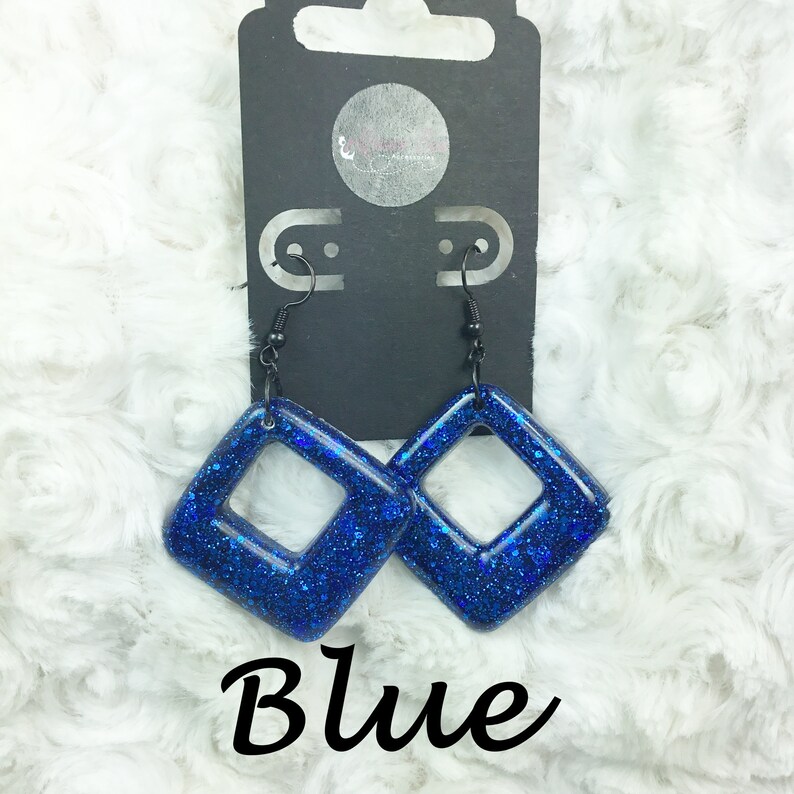 Resin Glitter Earrings