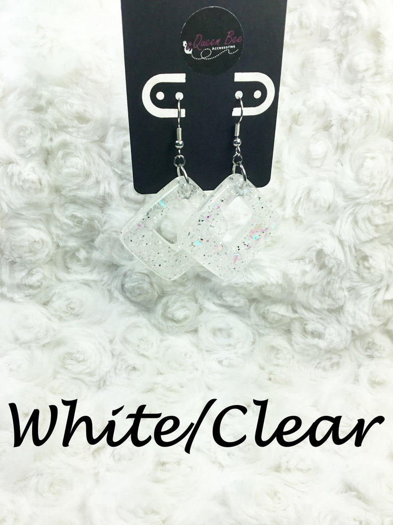 Resin Glitter Earrings