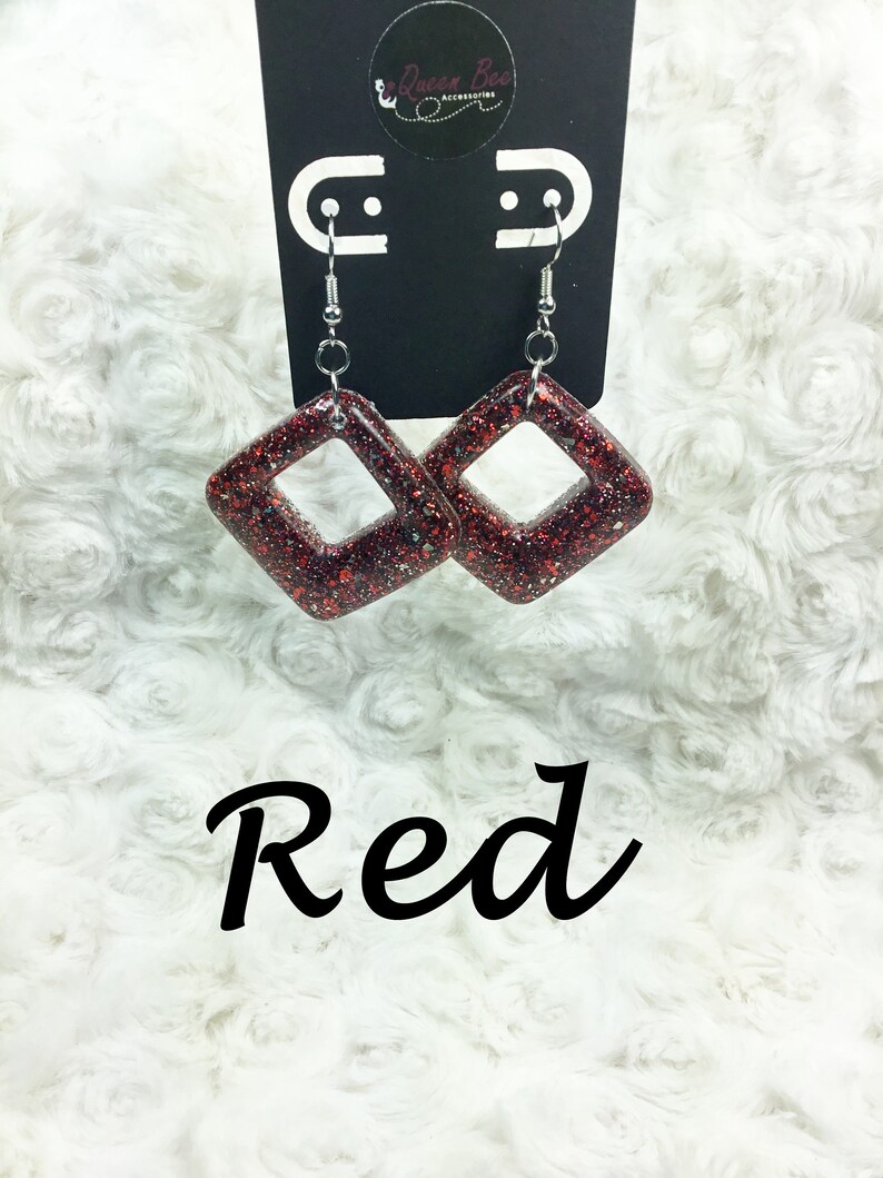 Resin Glitter Earrings