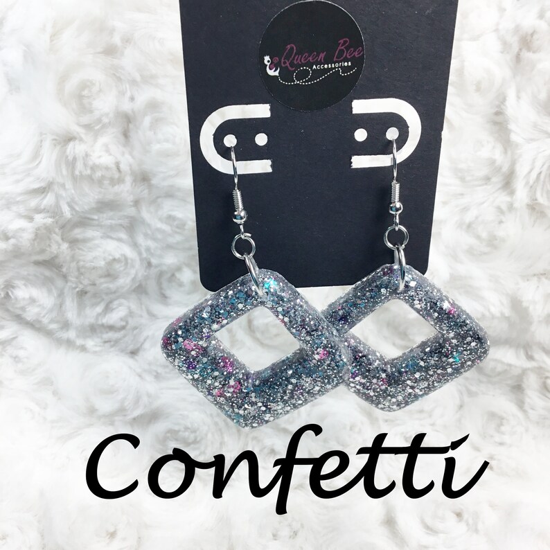 Resin Glitter Earrings