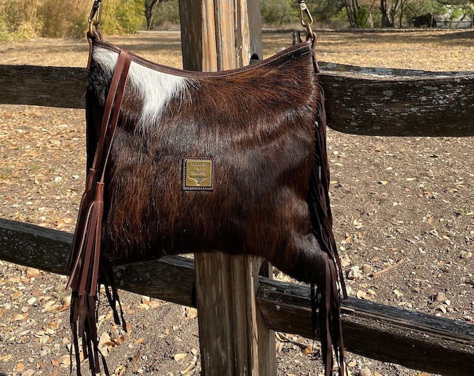 FAITH Southwestern Style CROSSBODY Bag with LEATHER and Fringe | | Tooled Leather | Lined | Large Size Purse
