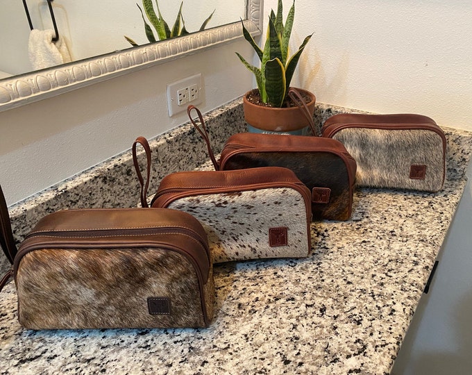 Elevate Your Travel with a Cowhide Leather Dopp Kit - The Ultimate Men's Toiletry Bag and Stylish Gift for Him