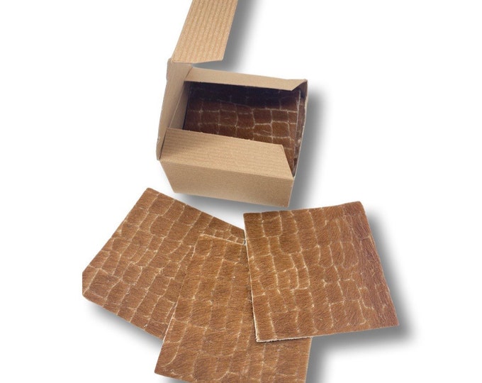 Cowhide Box Set Printed COASTERS Twelve in a Box Gift Box