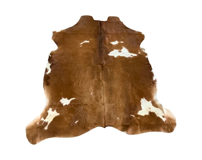 Natural Tri-Color Cowhide Rug  by Cowhide Texas Store Inc. -Actual Rug you will Receiving