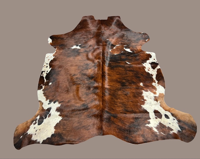 100% Genuine Cowhide Tri-Color Rug