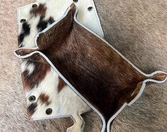 Cowhide Catchall Cat Tray, Organizer, Desk Organizer, Office Gift