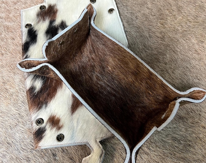 BLACK FRIDAY DEAL!!!! Cowhide Catchall Cat Tray, Organizer, Desk Organizer, Office Gift