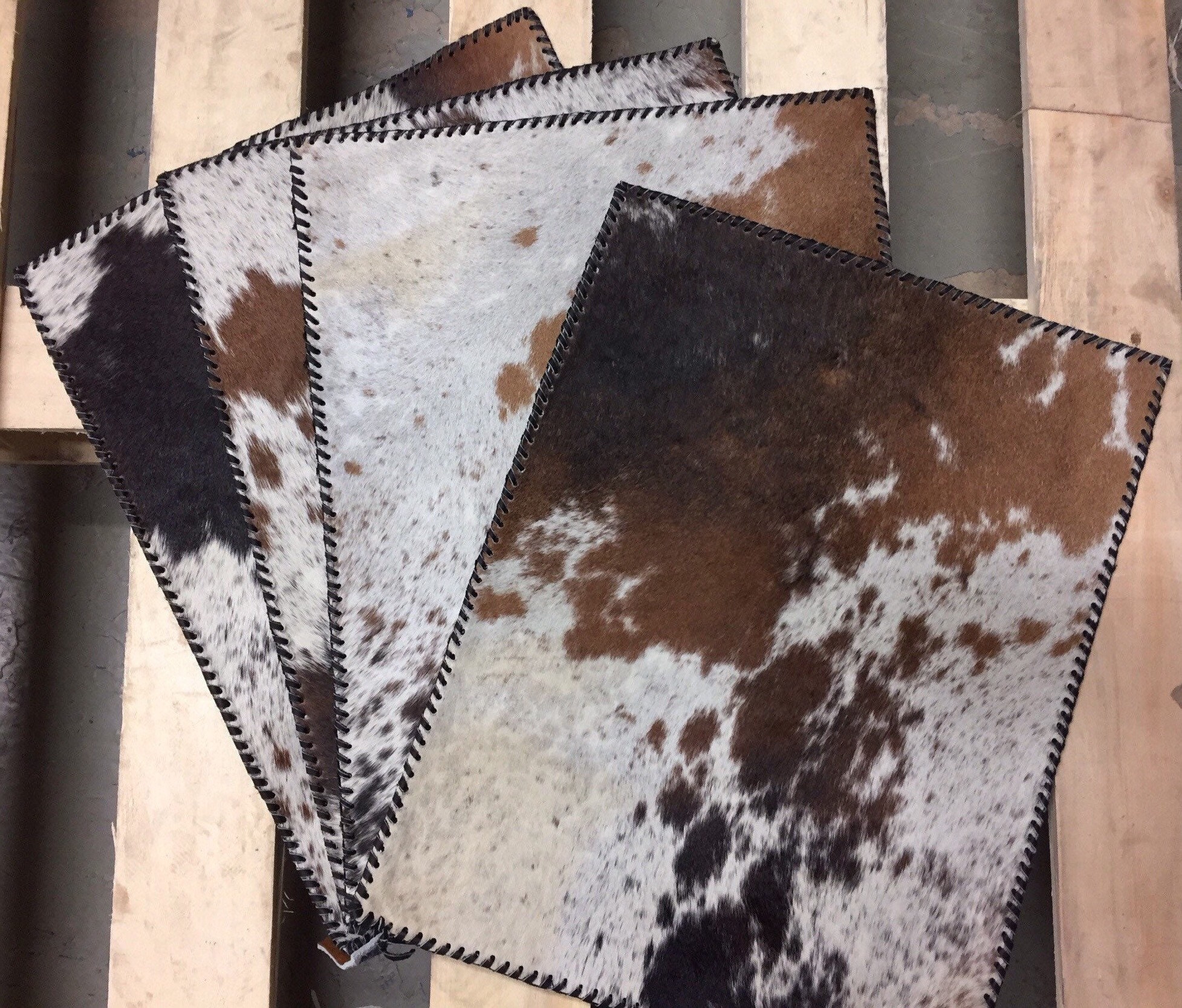 Cowhide TriColor Placemat Sets FREE SHIPPING