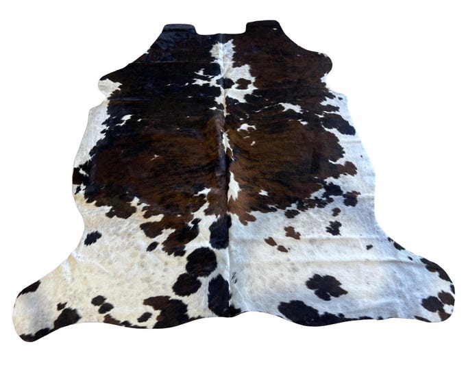 100% Genuine Cowhide Tri-Color Rug