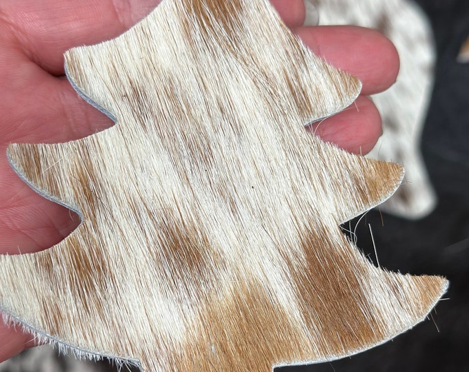 Rustic Cowhide Ornaments- Handcrafted Western Decor- Double sided