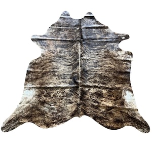 Brazilian Cowhide Rug: Brindle Pattern, Ethically Sourced (6-6.5ft)