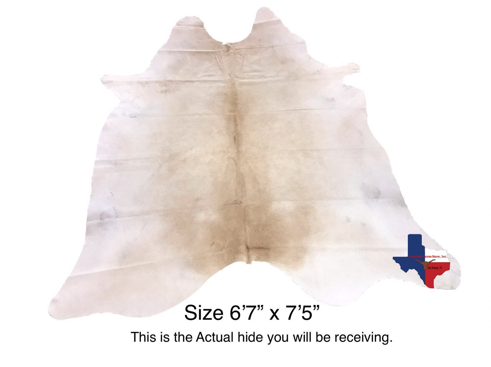 Butter Cream Cowhide Rug Size 6 7 X 7 5 Large Brazilian Top