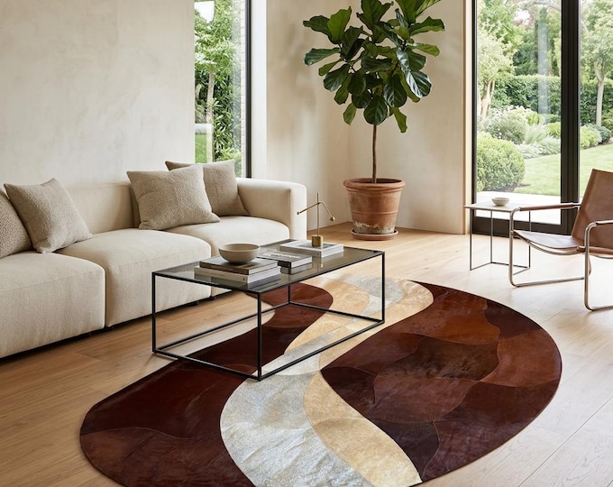 Brazilian Designer Cowhide Area Rug -CHLOE (5ft x 7ft)