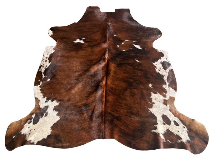 100% Genuine Cowhide Brindle Rug, Western Style