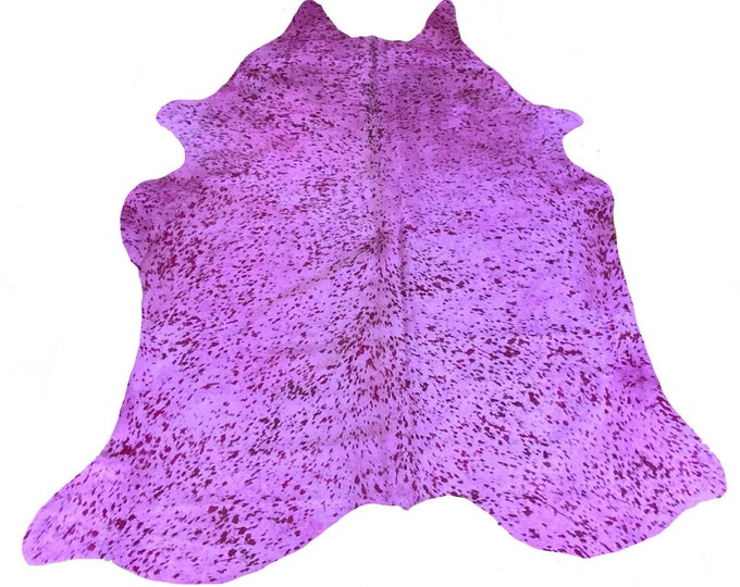 Acidwash Pink Cowhide Rug - Large Size 7ft x 7ft  - Brazilian Cowhide Rug - Actual Rug you will be Receiving- FREE SHIPPING