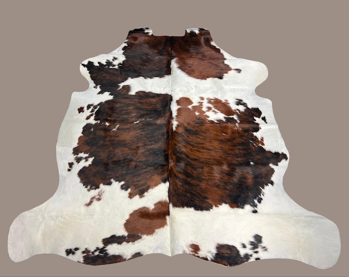 100% Genuine Cowhide Tri-Color Rug
