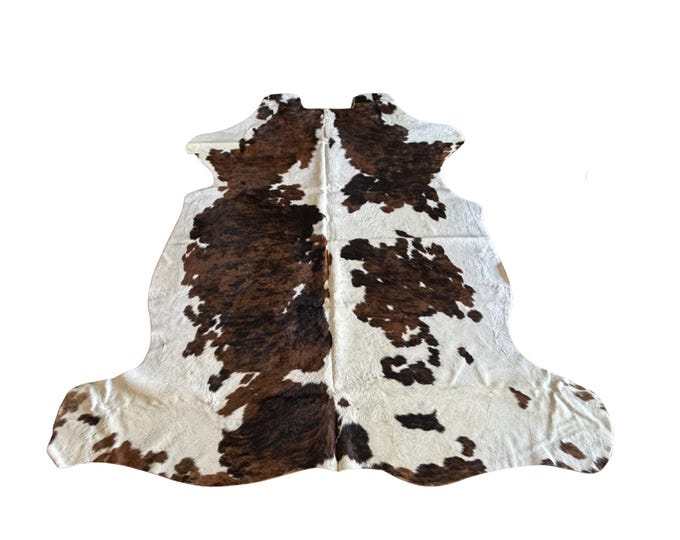 100% Genuine Cowhide Tri-Color Rug