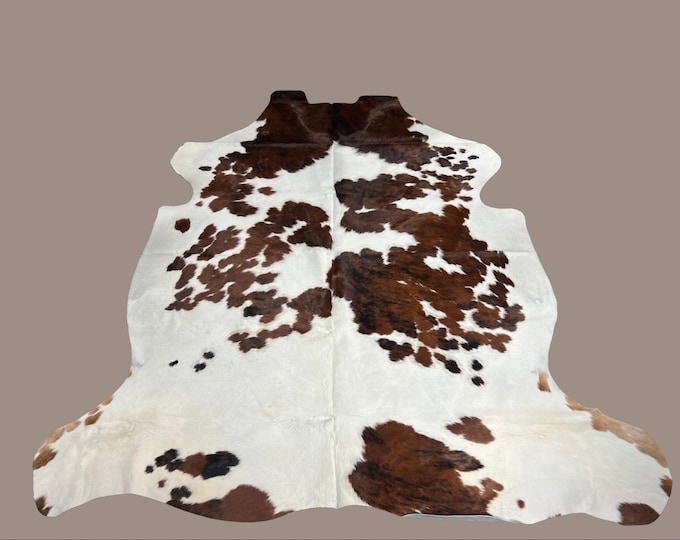100% Genuine Cowhide Tri-Color Rug