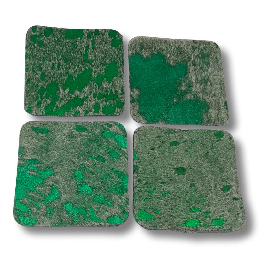 Genuine Cowhide Coasters: TEXAS MAP COWHIDE coaster Assorted Mix -  Individually Sold for Unique Elegance