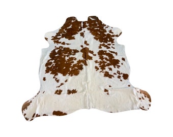 Natural Tri-Color Cowhide Rug Size 6FT X 6FT MEDIUM Size by Cowhide Texas Store Inc. -Actual Rug you will Receiving