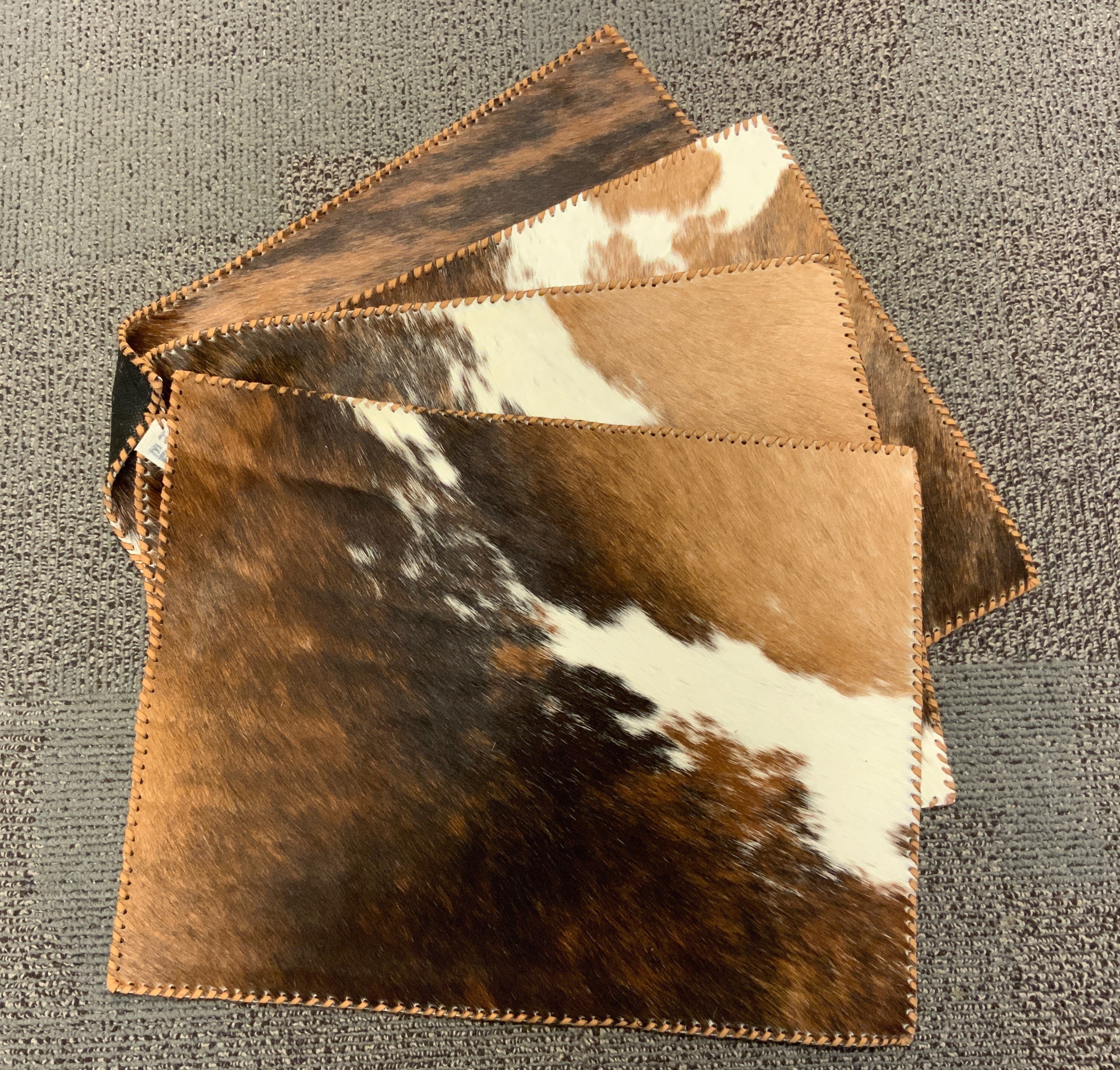 Cowhide Placemat Plain Rectangular Sets FREE SHIPPING