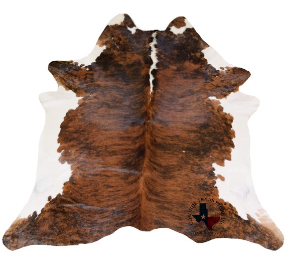 100% Brazilian White Belly Brindle Cowhide Sizes range from Small - XXL  Top Quality Cowhide - True Size