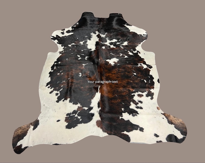100% Genuine Cowhide Tri-Color Rug