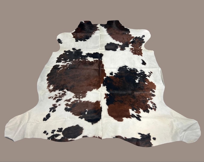 100% Genuine Cowhide Tri-Color Rug