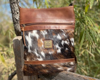 NEVADA Southwestern Style CROSSBODY BAG With Cowhide by H&S