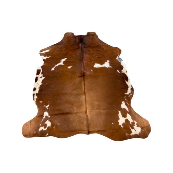Natural Tri-Color Cowhide Rug Size 6FT X 6FT MEDIUM Size by Cowhide Texas Store Inc. -Actual Rug you will Receiving