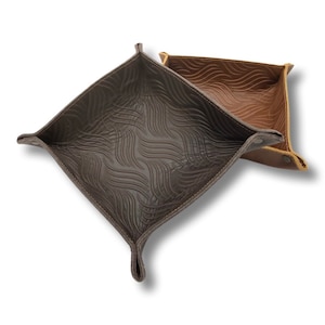 LEATHER Pattern Catchall Tray, Organizer, Desk Organizer, Office Gift, Leather Dish, Jewelry Tray