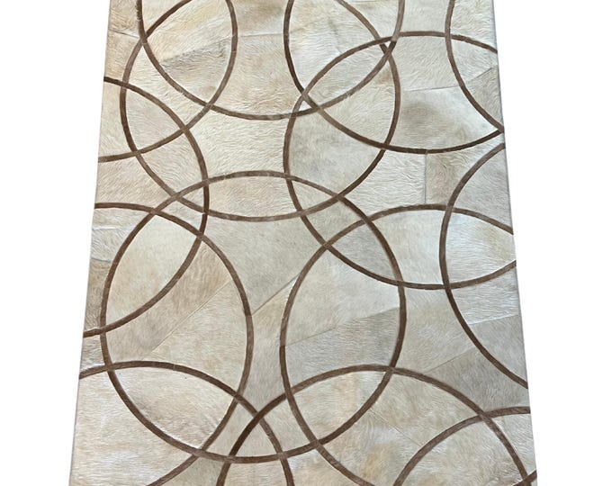 Brazilian Designer Cowhide Area Rug -BELLE (5ft x 7ft)