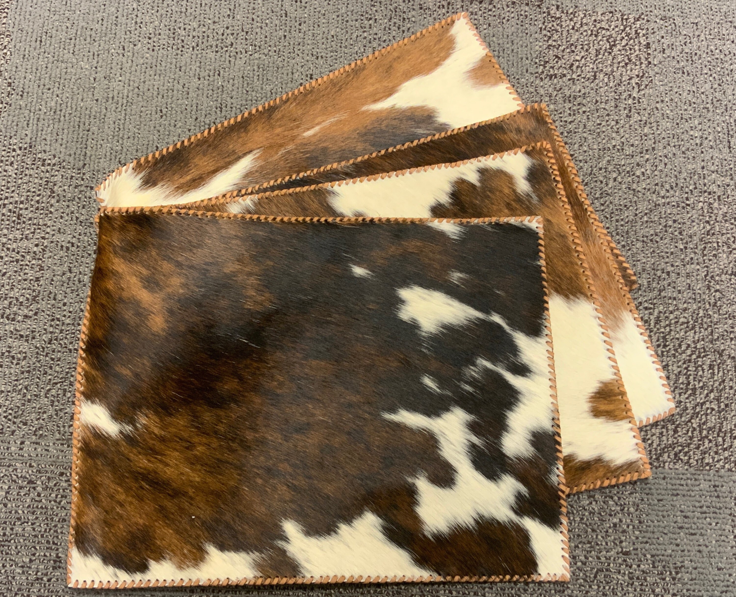 Cowhide Placemat Plain Rectangular Sets FREE SHIPPING