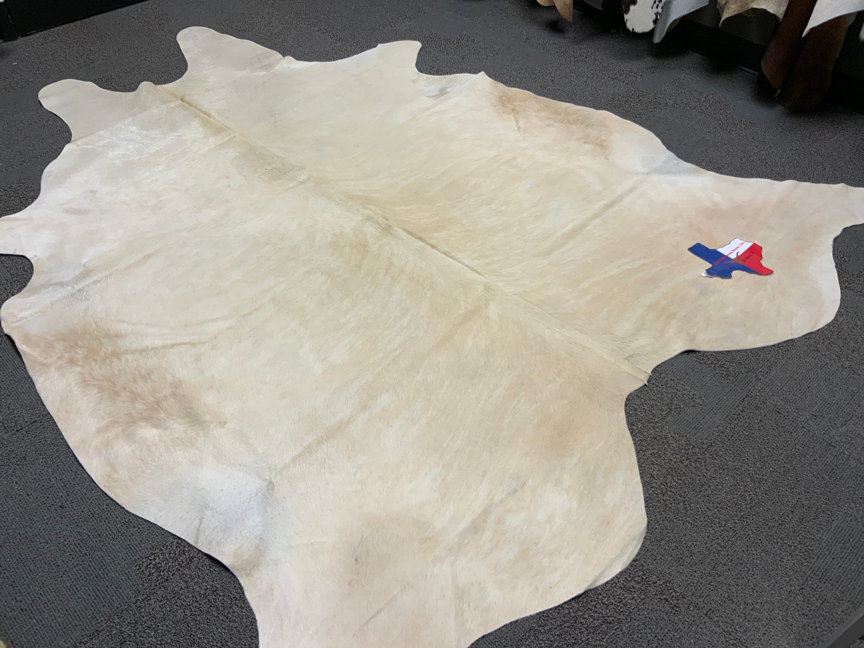 Cream / Champagne Brazilian Cowhide Rug 7’5” x 8’6” * Actual Rug you
