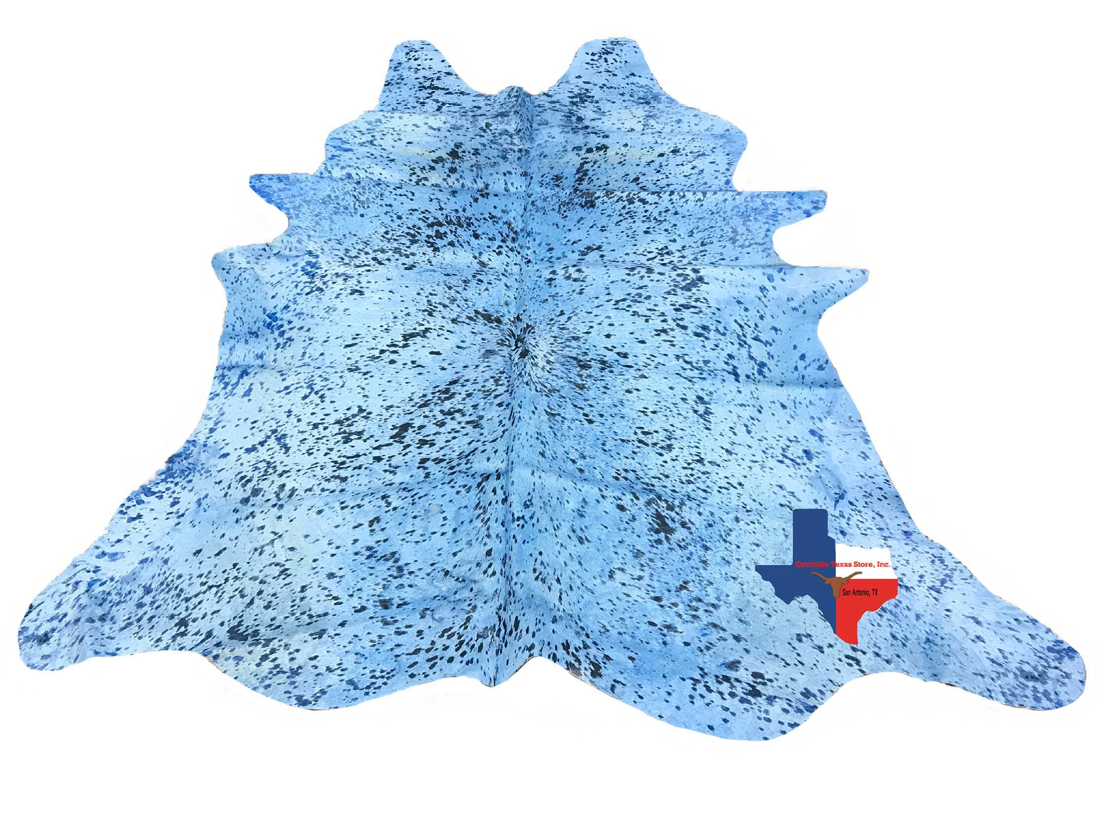 Acidwash Turquoise Cowhide Rug Large Size 7ft x 7ft Etsy