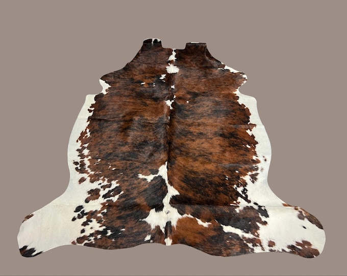 100% Genuine Cowhide Tri-Color Rug