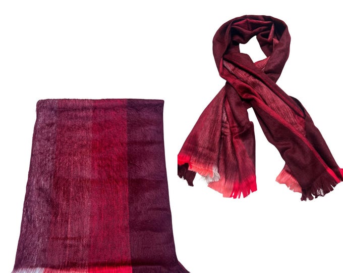 Handwoven Alpaca Wool Wrap | Gradient Winter Shawl, Ecuador