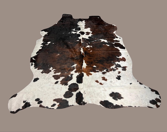 100% Genuine Cowhide Tri-Color Rug