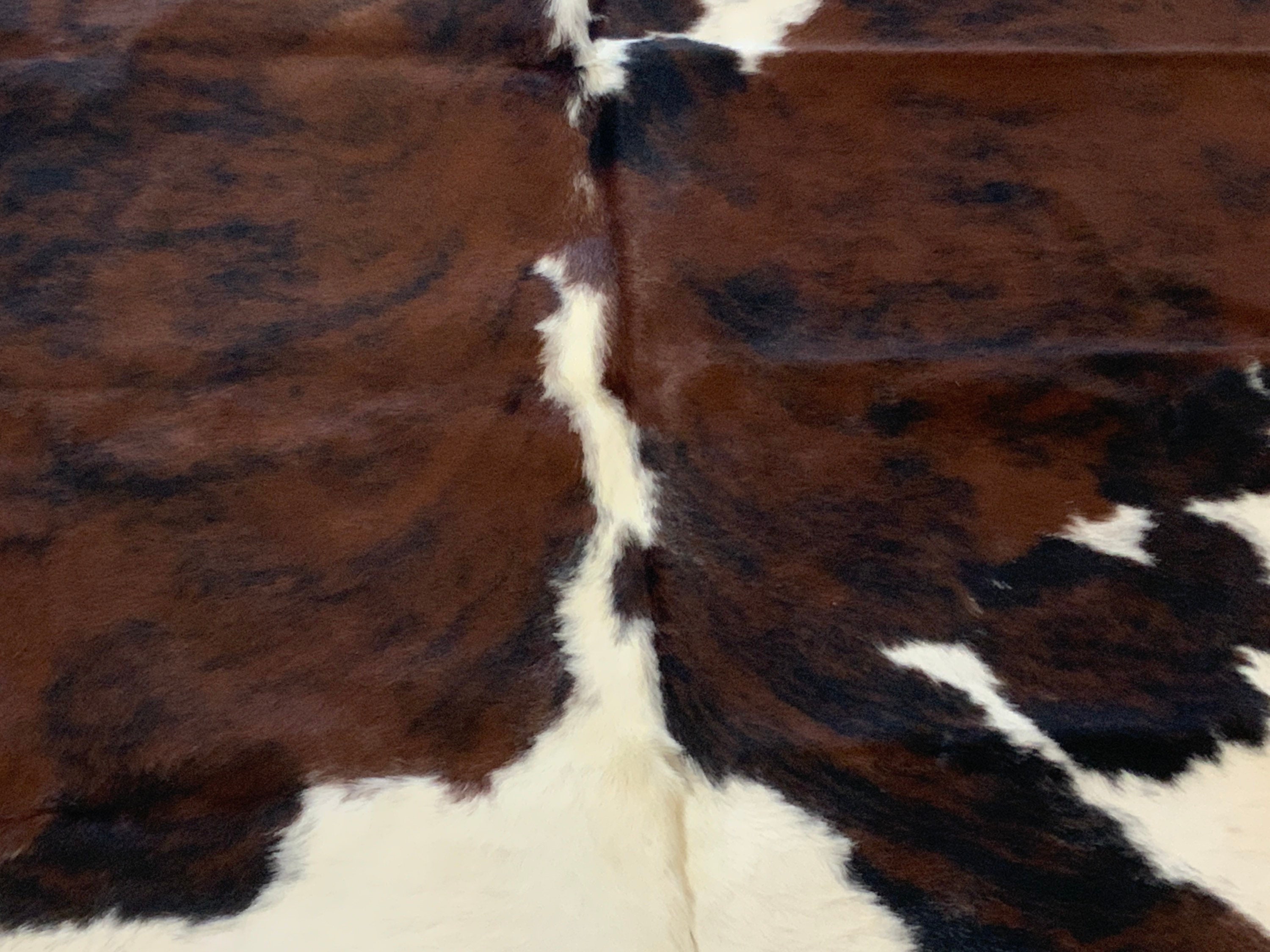 Natural Tri Color Cowhide Rug Size 71” x 72” by Cowhide Texas Store Inc. Actual Rug you will